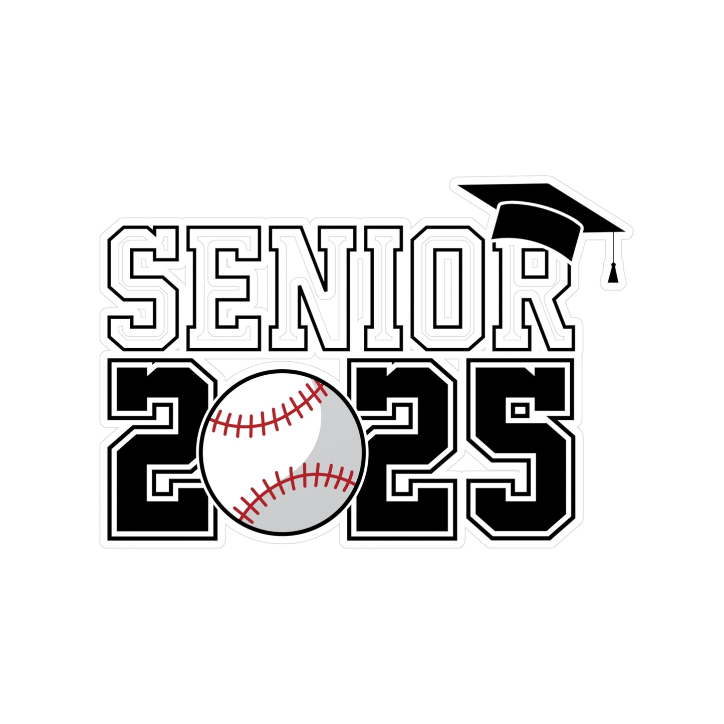 2025 Senior Baseball Kiss-Cut Stickers - Perfect for Graduation and Celebrations!