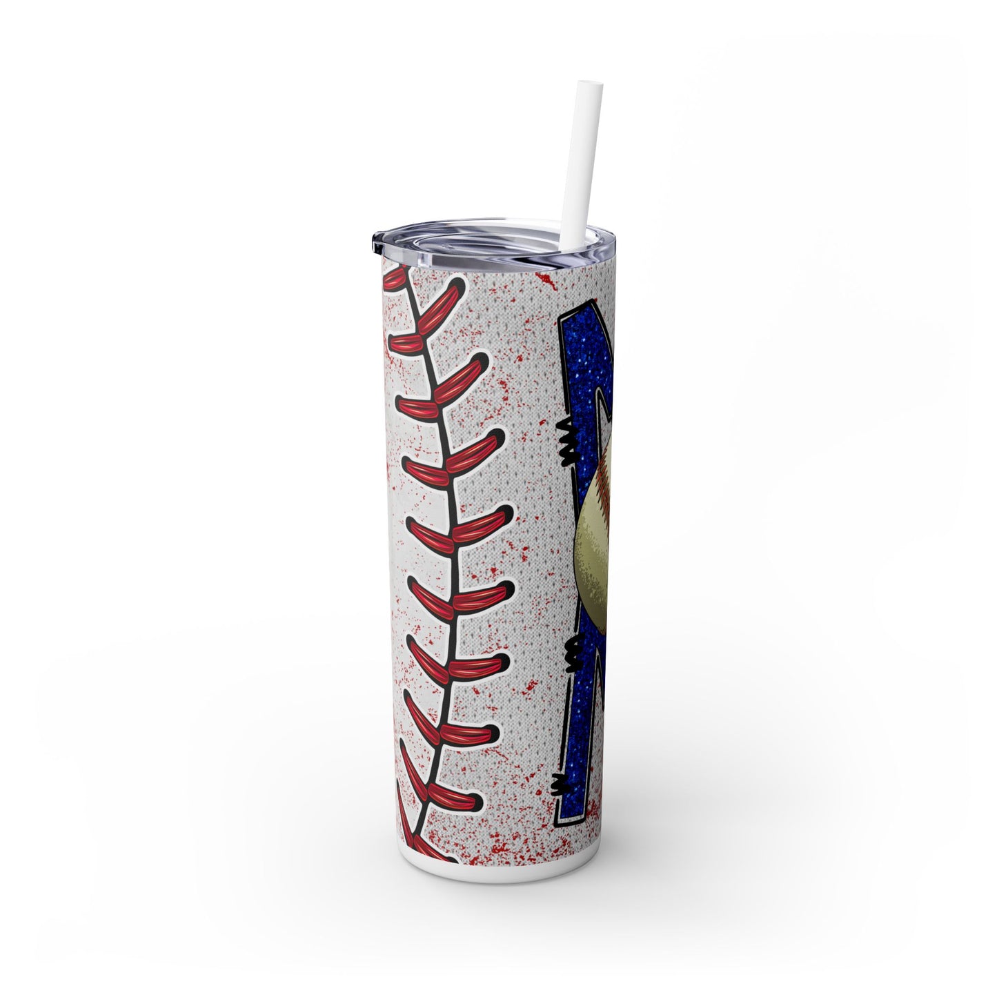 Baseball Mom Skinny Tumbler with Straw – Perfect for Sports Fans