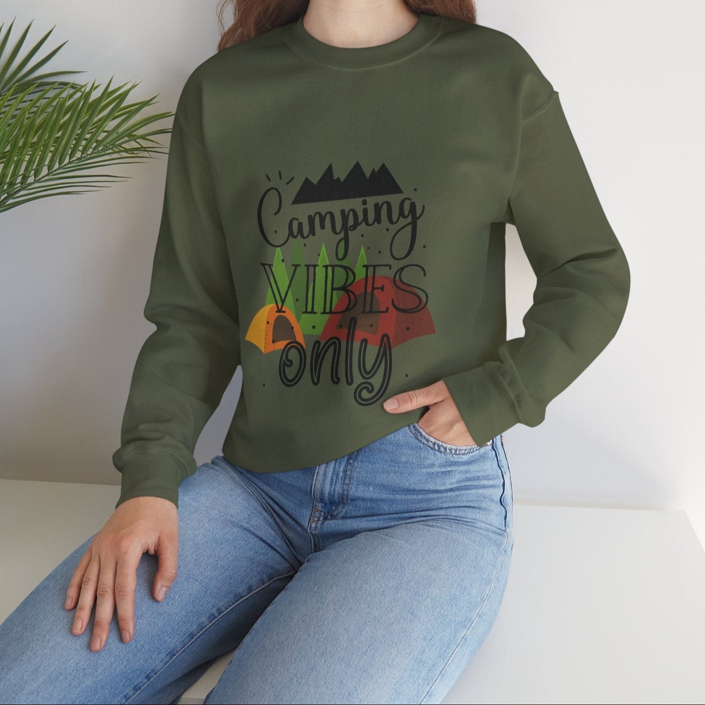 Camping Vibes Only Unisex Crewneck Sweatshirt