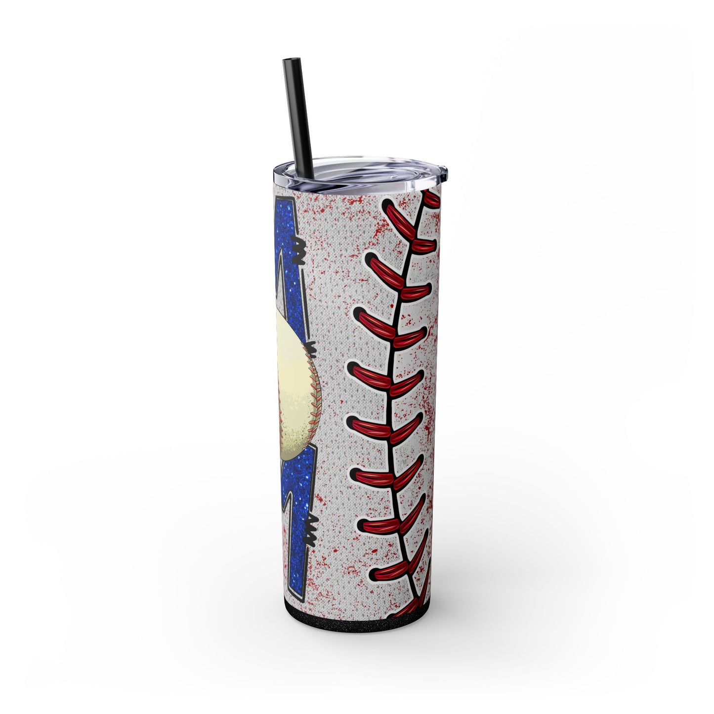 Baseball Mom Skinny Tumbler with Straw – Perfect for Sports Fans