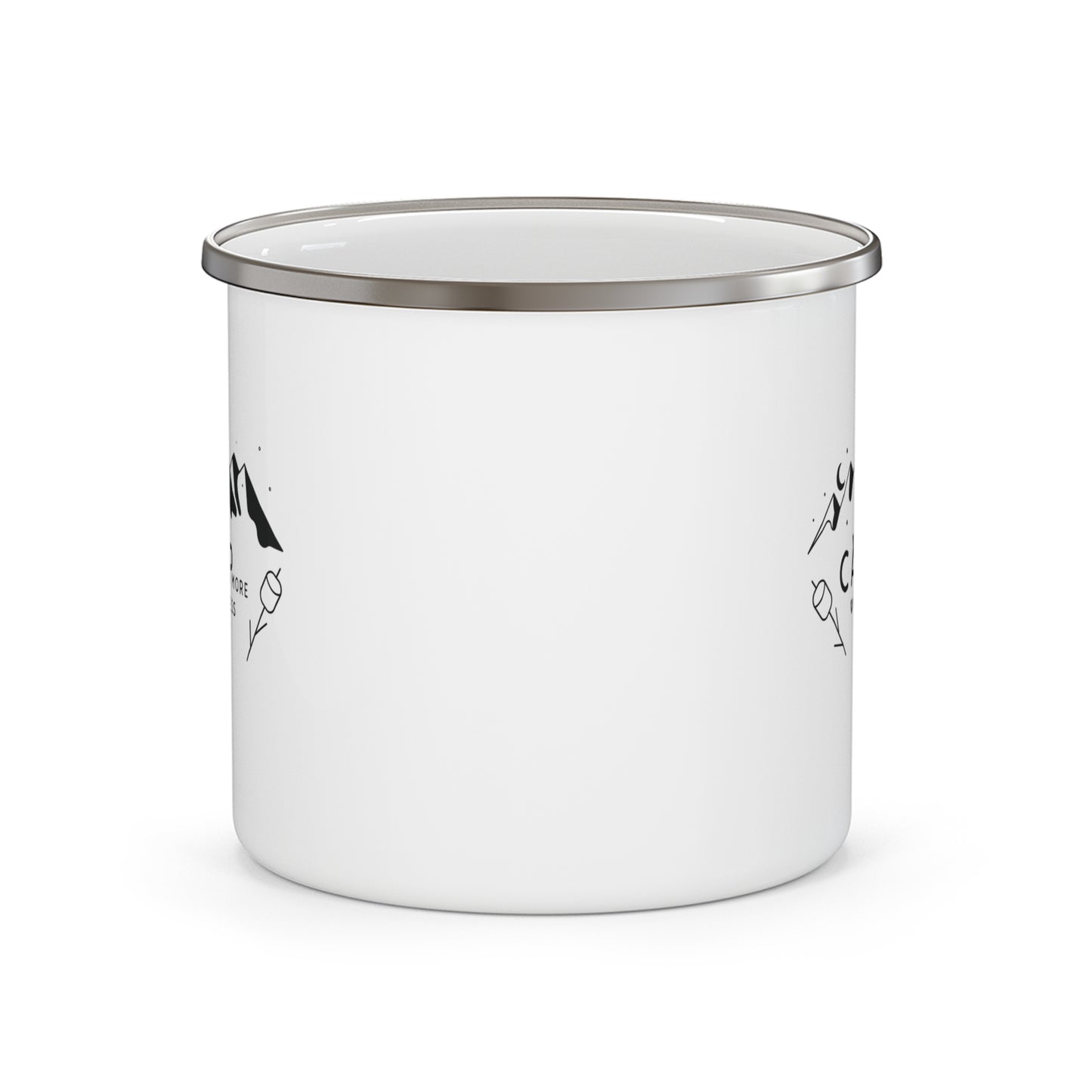 Camp More Worry Less Enamel Camping Mug - Adventure Travel Gift, Outdoor Enthusiast Essential