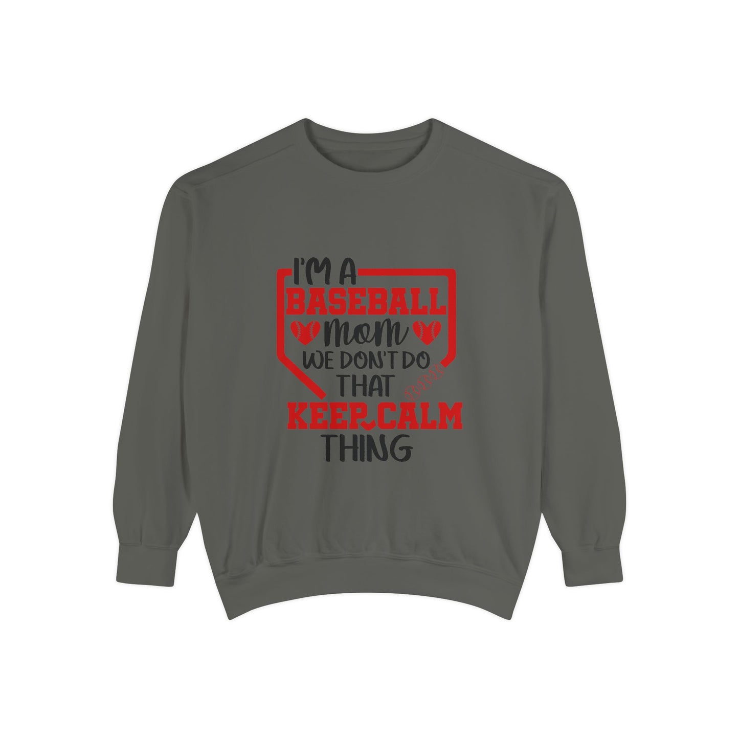 Baseball Mom Sweatshirt - Unisex Garment-Dyed