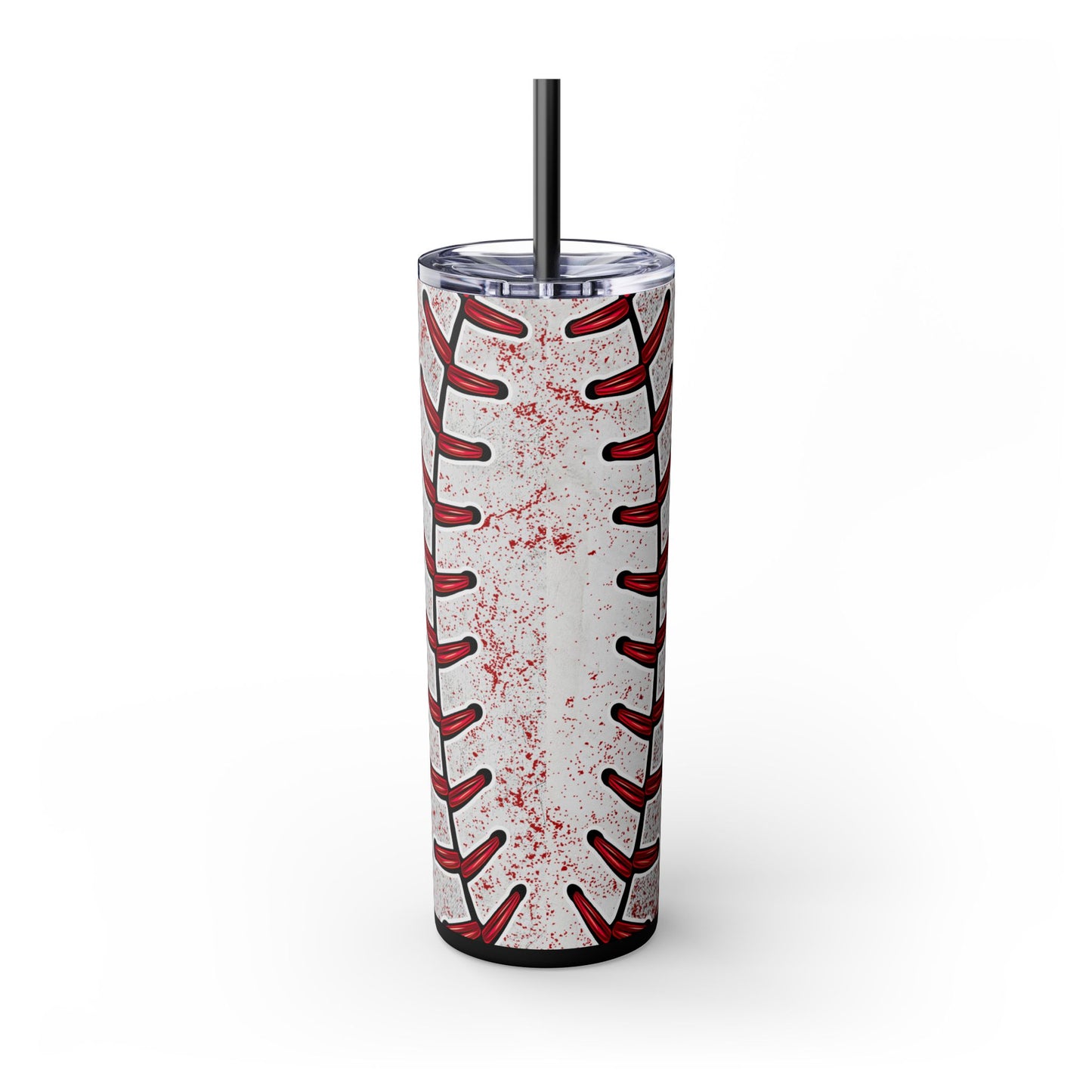 Baseball Mom Skinny Tumbler with Straw – Perfect for Sports Fans