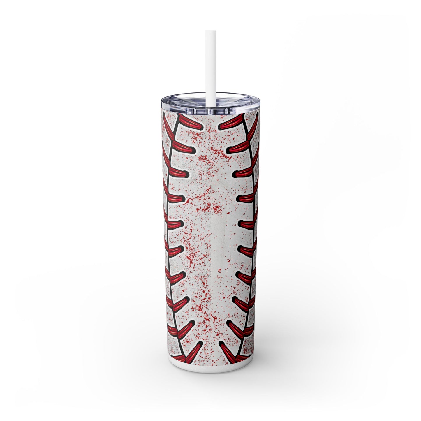 Baseball Mom Skinny Tumbler with Straw – Perfect for Sports Fans