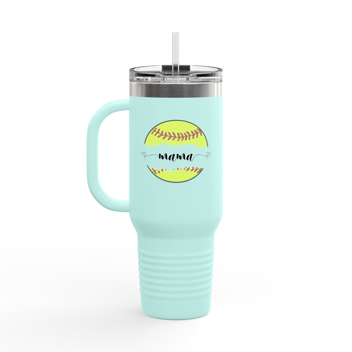 Mama Softball Insulated Travel Mug - 40oz - Perfect Gift for Sports Moms