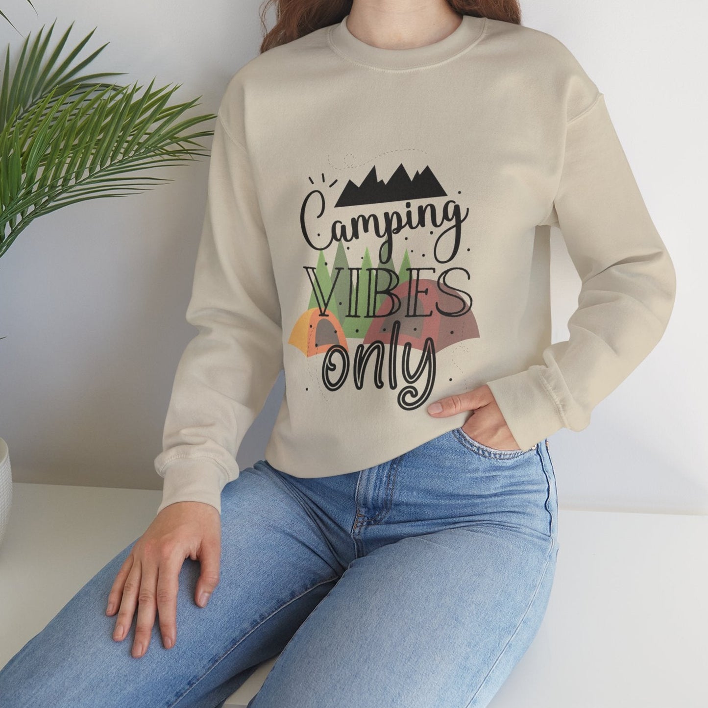 Camping Vibes Only Unisex Crewneck Sweatshirt