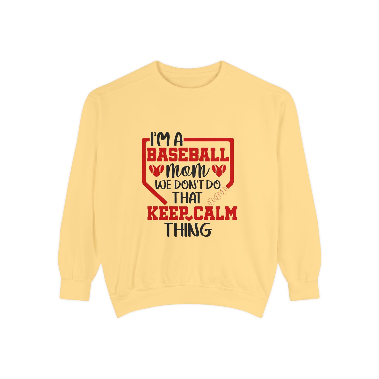 Baseball Mom Sweatshirt - Unisex Garment-Dyed