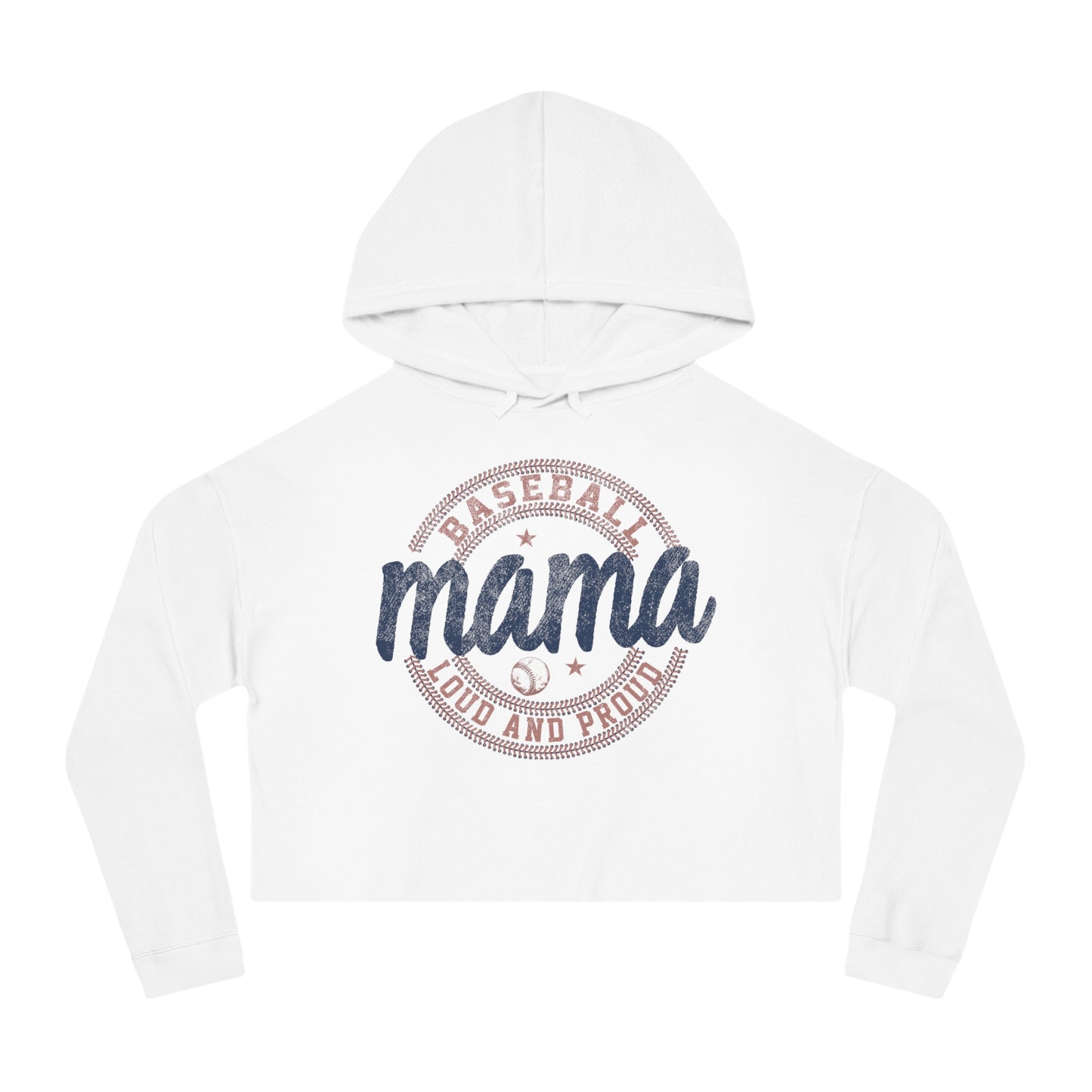 Baseball Mama Cropped Hooded Sweatshirt - Loud and Proud for Moms