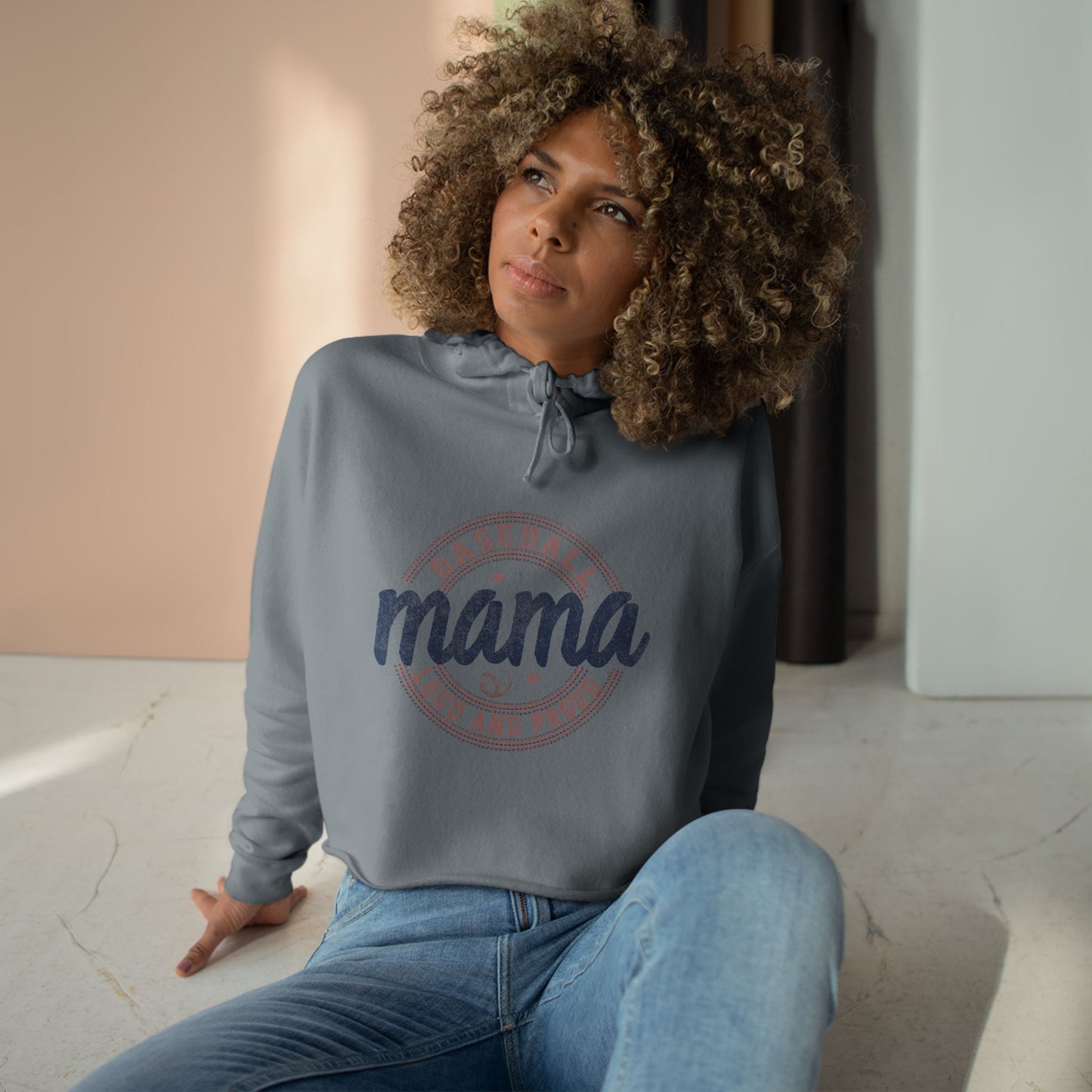 Baseball Mama Crop Hoodie - Loud and Proud