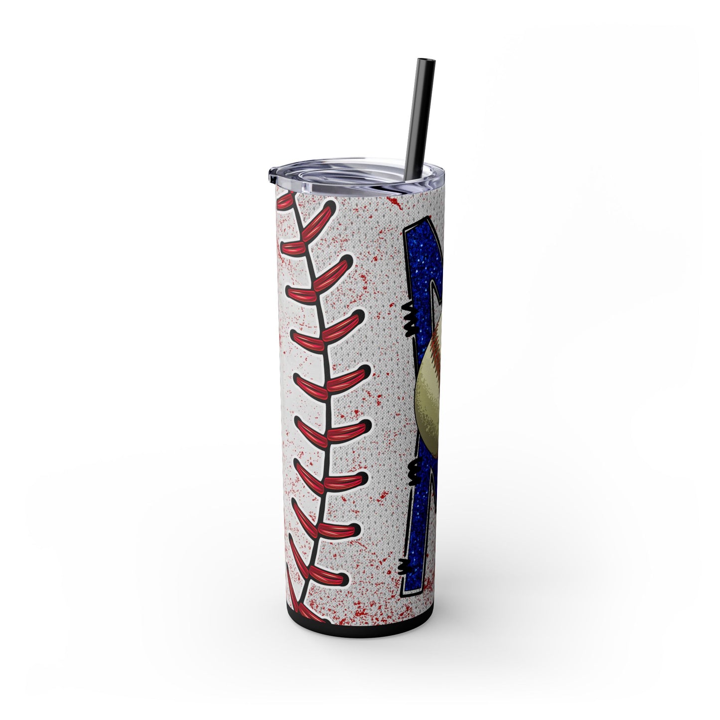 Baseball Mom Skinny Tumbler with Straw – Perfect for Sports Fans