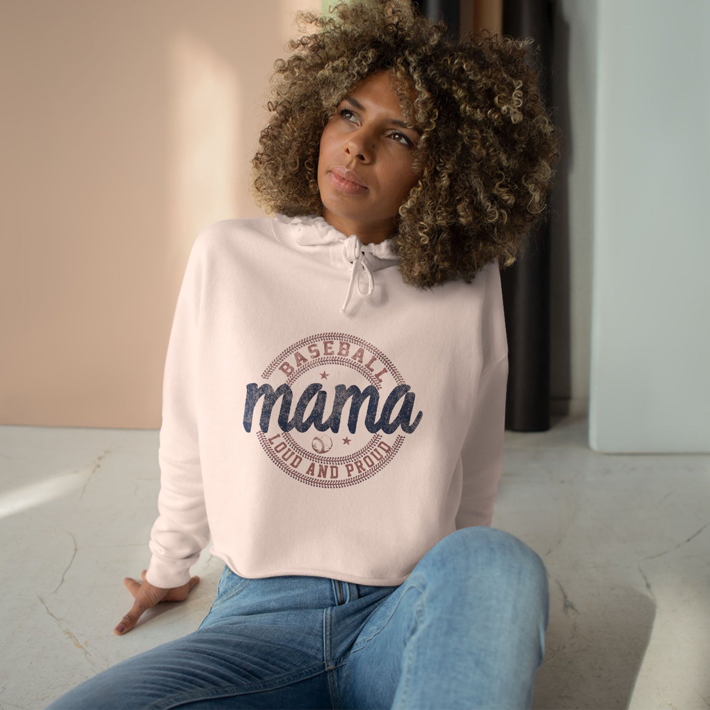 Baseball Mama Crop Hoodie - Loud and Proud