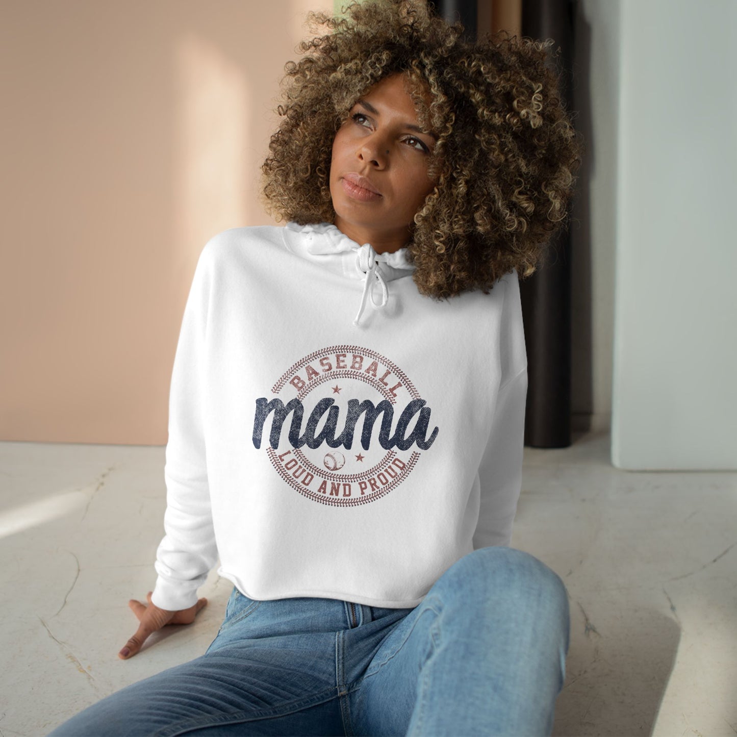 Baseball Mama Crop Hoodie - Loud and Proud