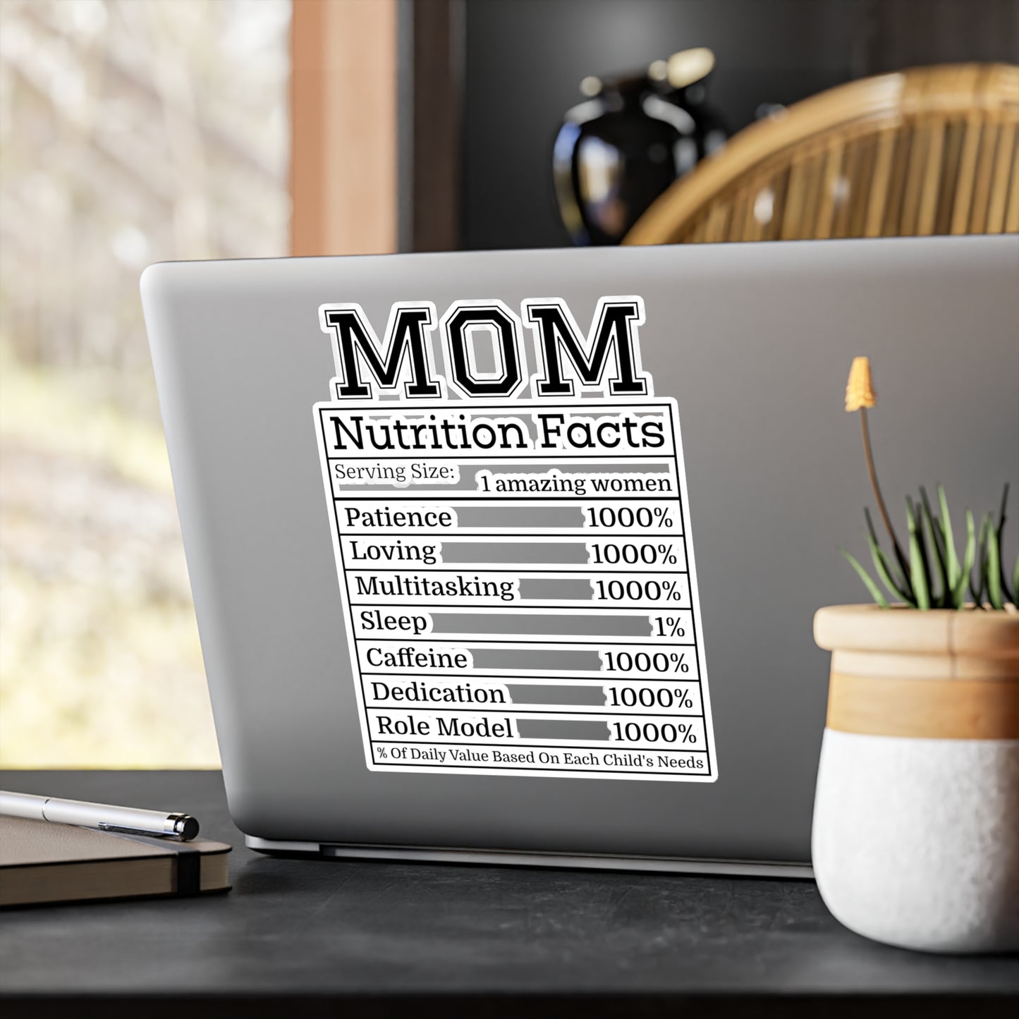 Mom Nutrition Facts Kiss-Cut Stickers | Perfect for Gifts & Decor