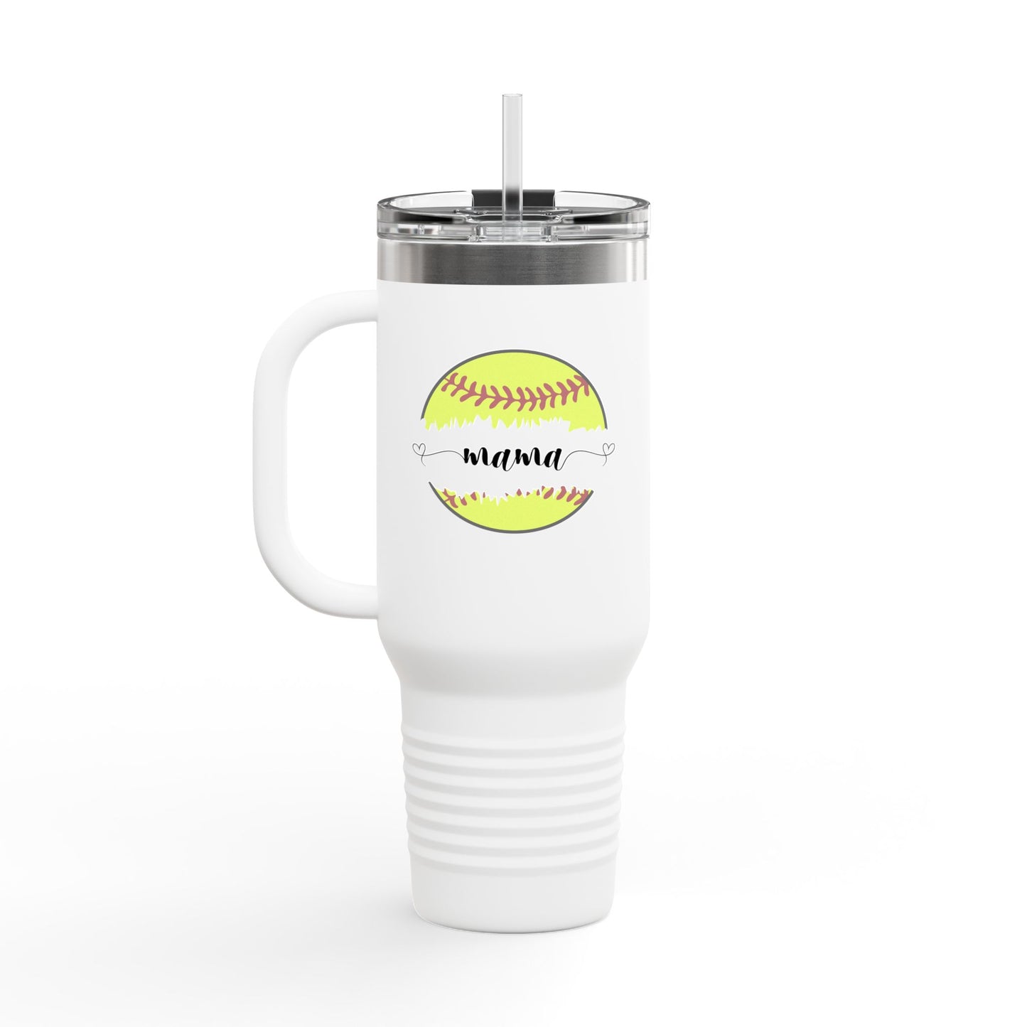 Mama Softball Insulated Travel Mug - 40oz - Perfect Gift for Sports Moms