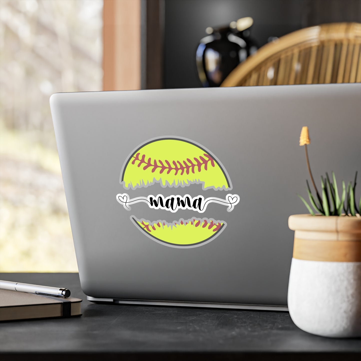 Softball Mama Vinyl Kiss-Cut Stickers | Perfect for Sports Moms | Cute Laptop Decor