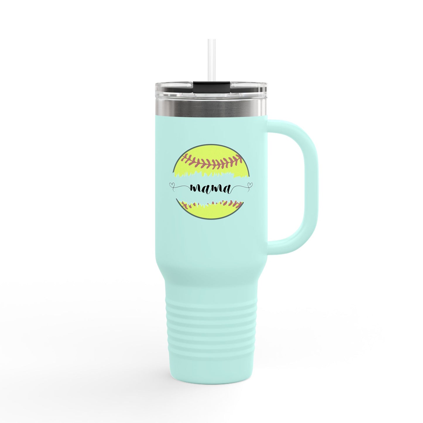 Mama Softball Insulated Travel Mug - 40oz - Perfect Gift for Sports Moms