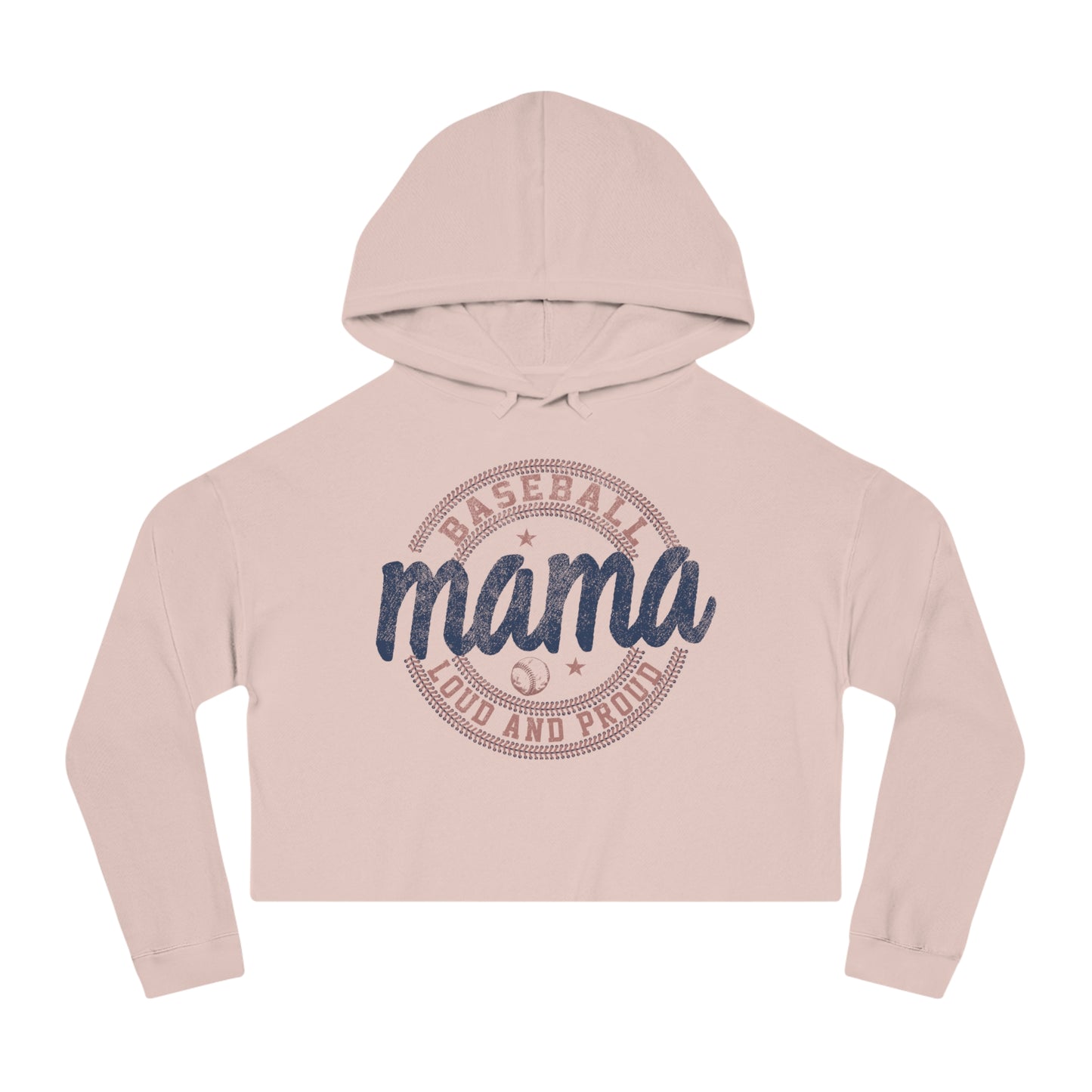 Baseball Mama Cropped Hooded Sweatshirt - Loud and Proud for Moms