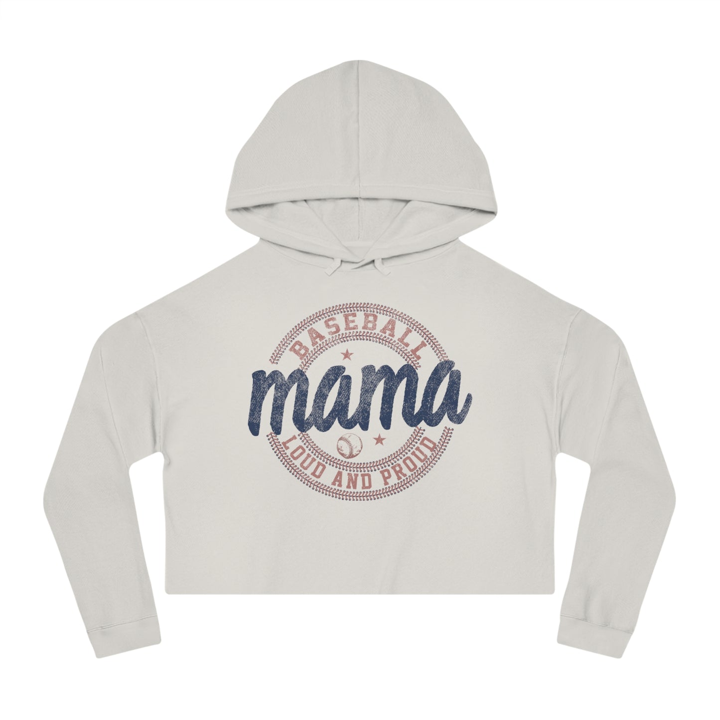 Baseball Mama Cropped Hooded Sweatshirt - Loud and Proud for Moms