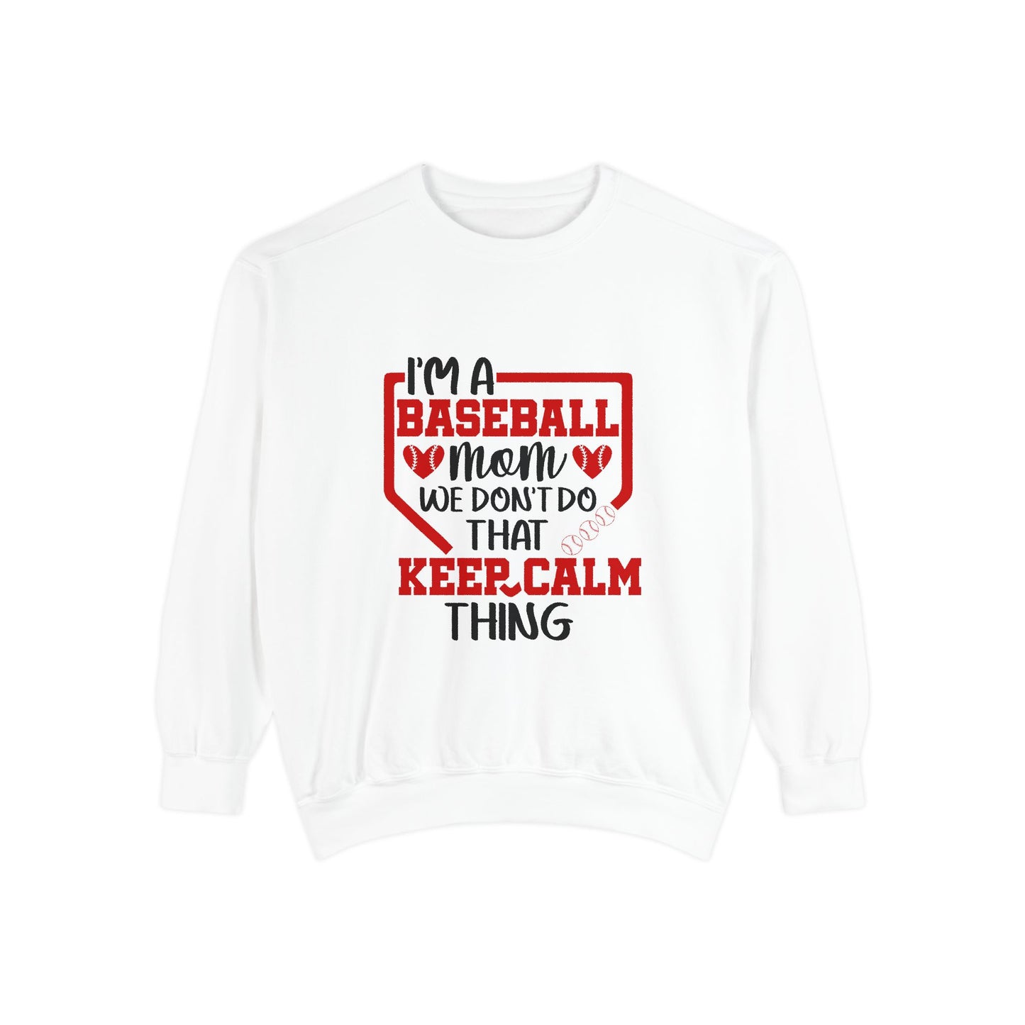 Baseball Mom Sweatshirt - Unisex Garment-Dyed