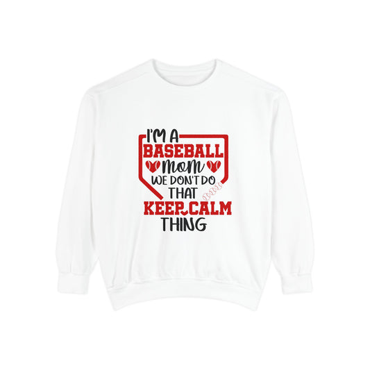 Baseball Mom Sweatshirt - Unisex Garment-Dyed