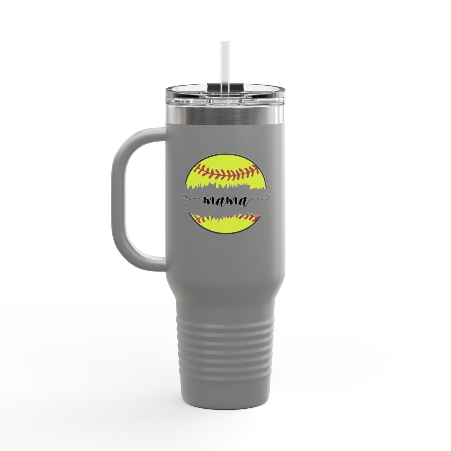 Mama Softball Insulated Travel Mug - 40oz - Perfect Gift for Sports Moms