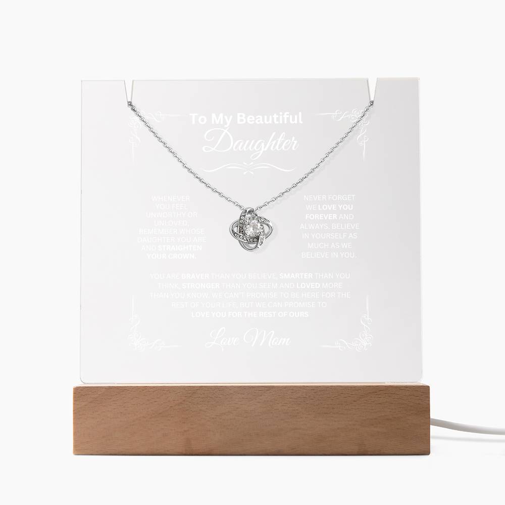 To My Beautiful Daughter Love Mom - Love Knot