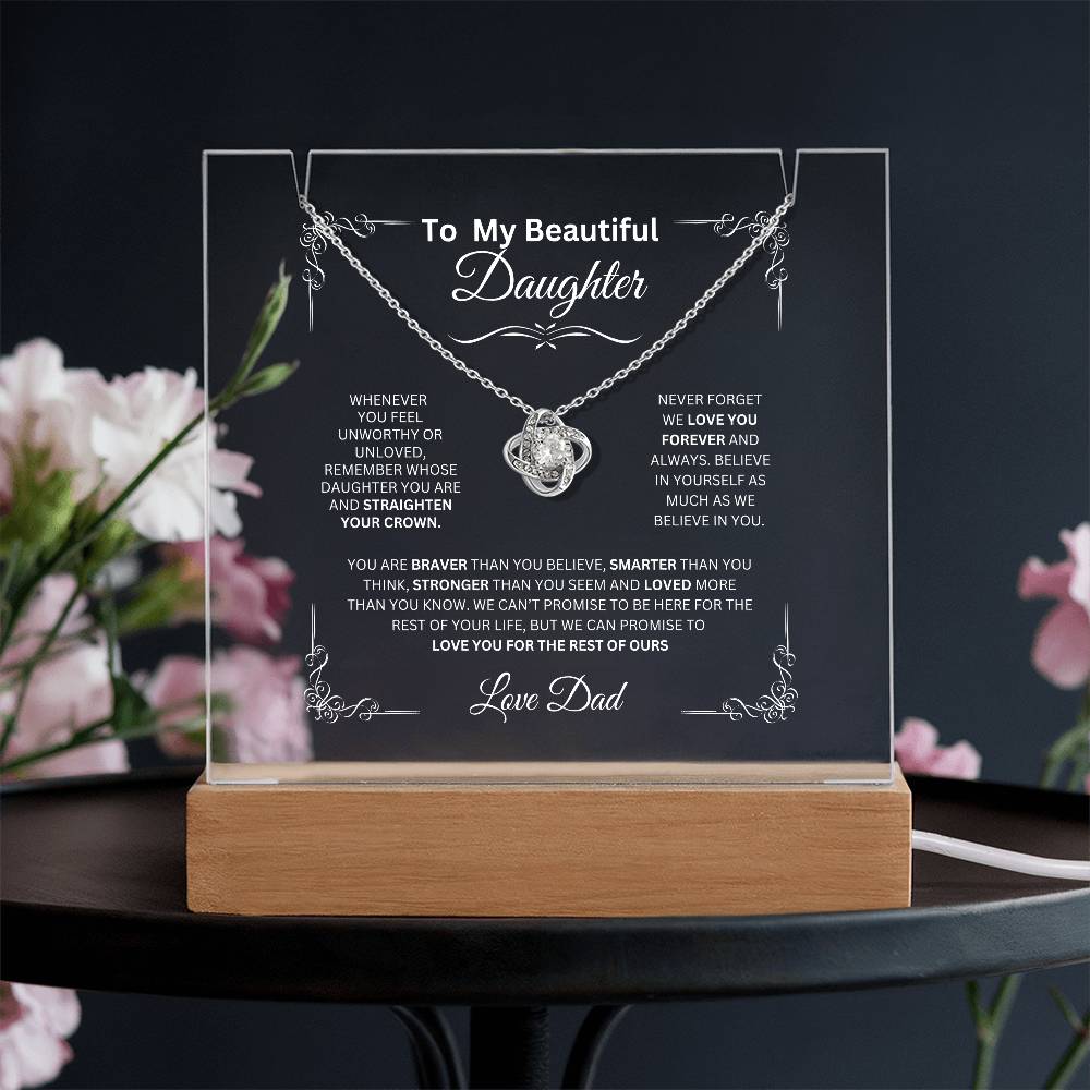 To My Beautiful Daughter Love Dad - Love Knot