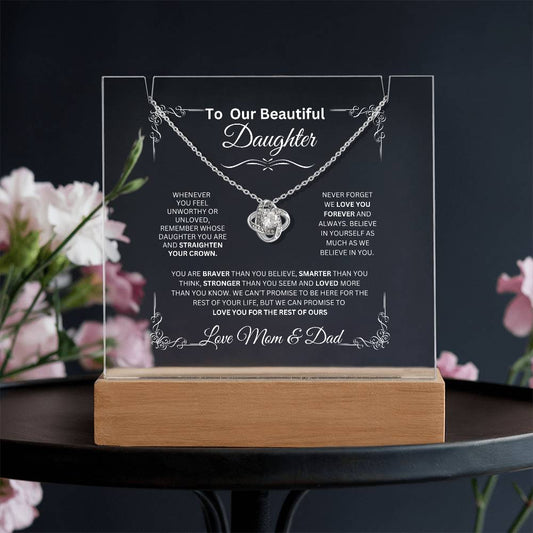 To Our Beautiful Daughter Love Mom & Dad - Love Knot