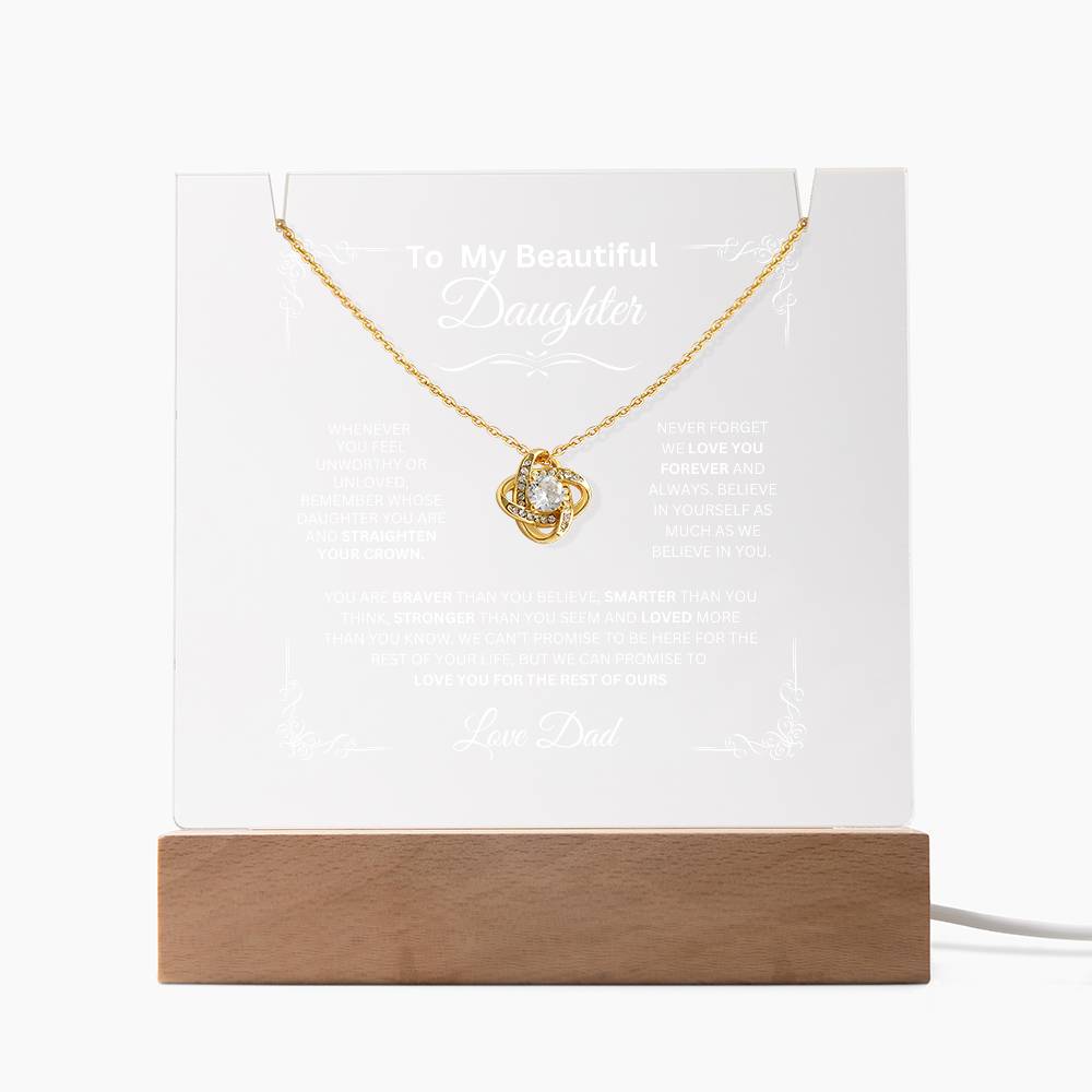 To My Beautiful Daughter Love Dad - Love Knot