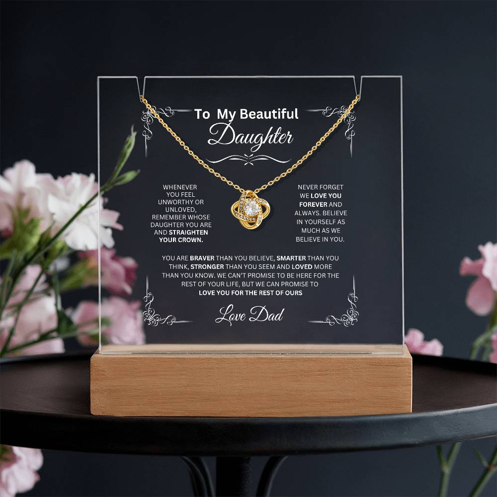 To My Beautiful Daughter Love Dad - Love Knot