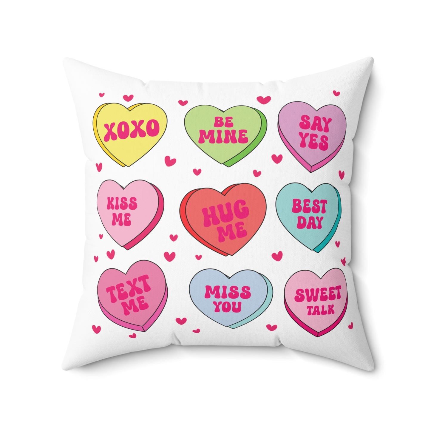 Candy Heart's Throw Pillow