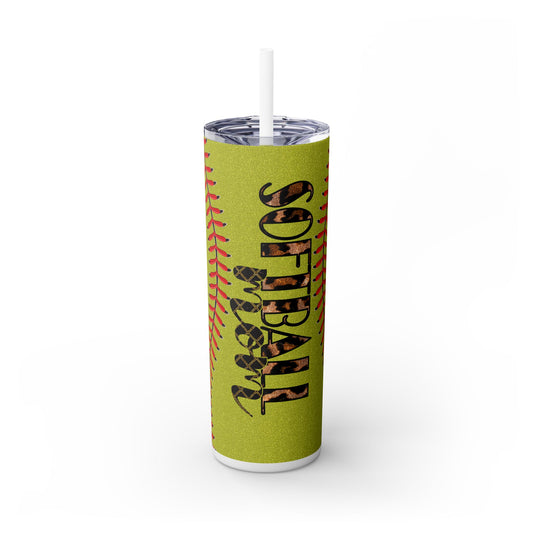 Softball Mom Skinny Tumbler with Straw - 20oz Stylish Drinkware