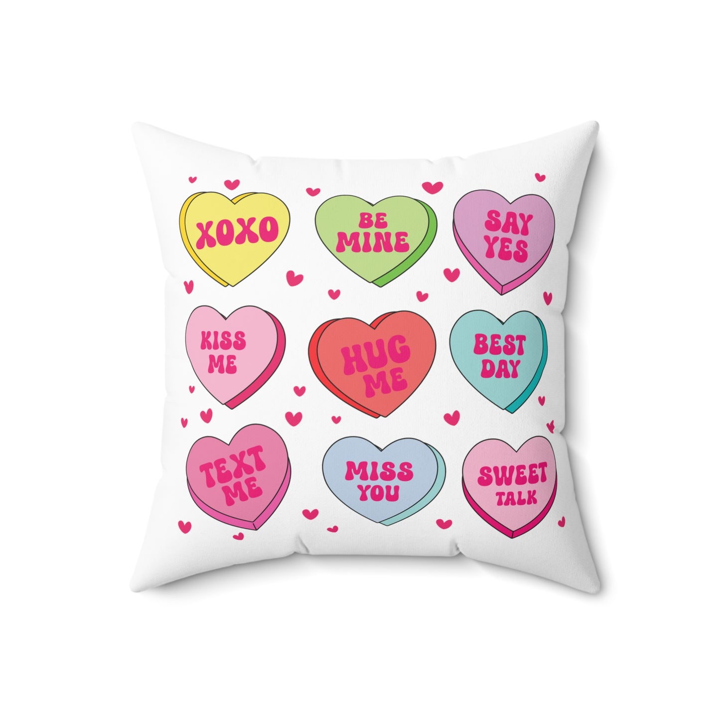 Candy Heart's Throw Pillow