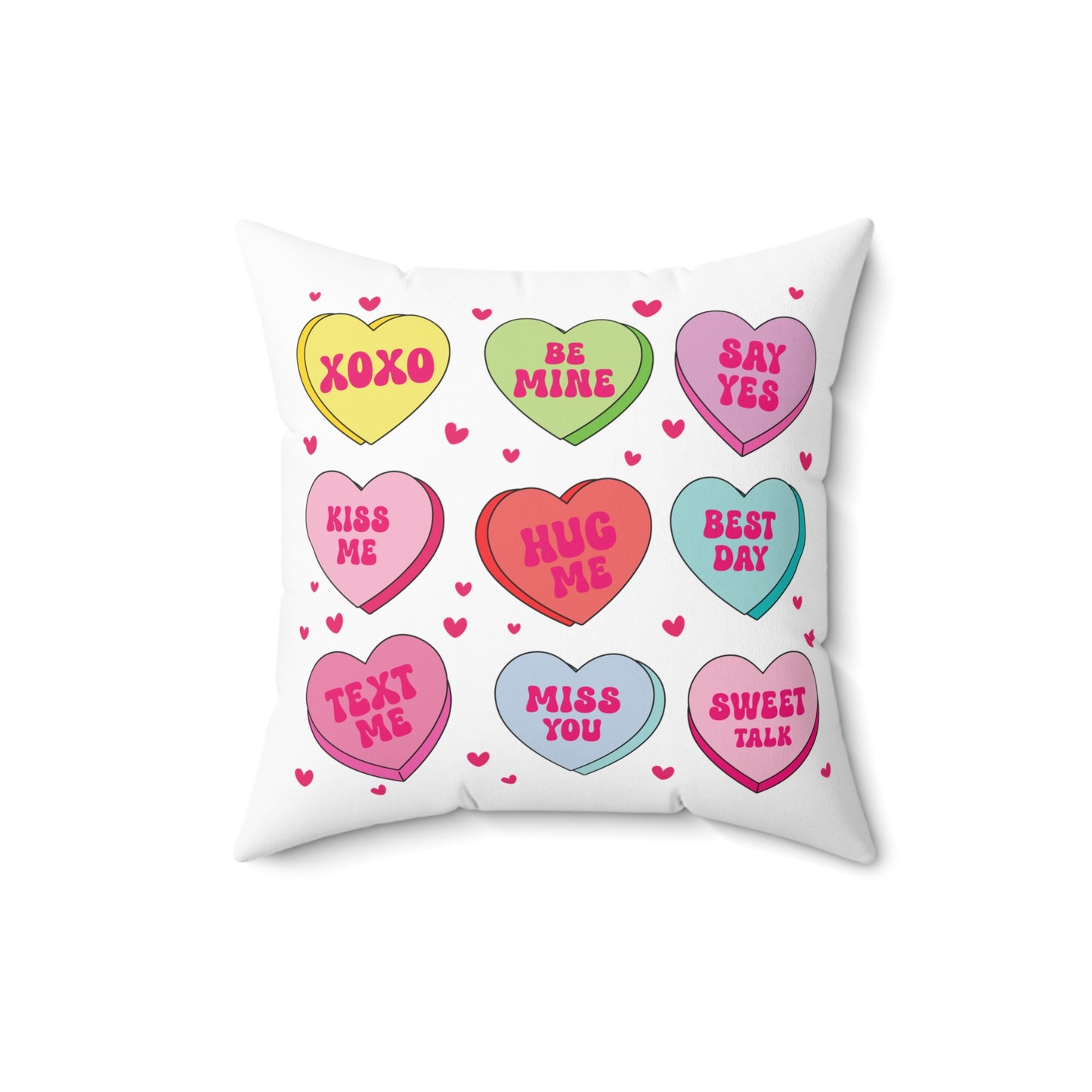 Candy Heart's Throw Pillow