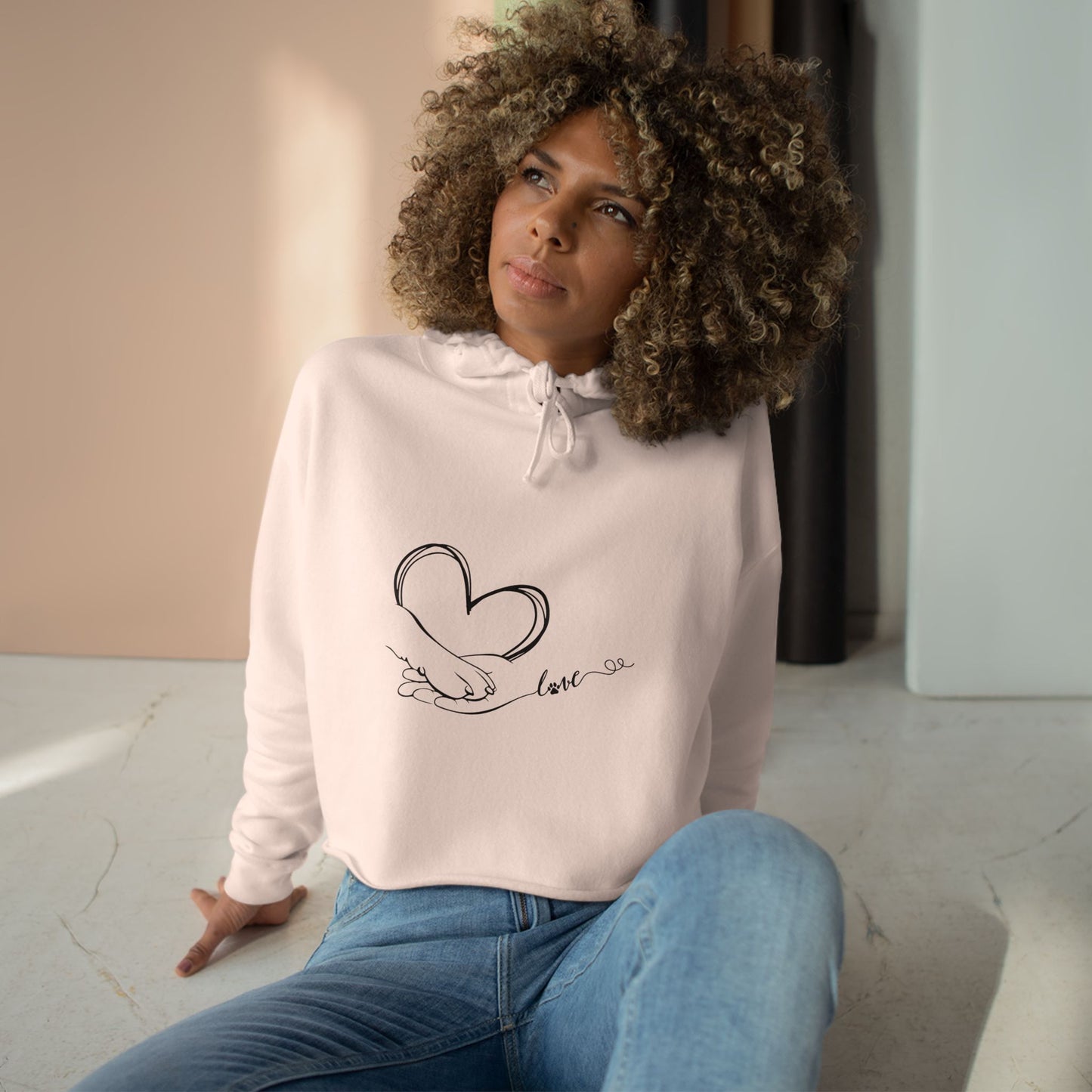 Paw Love Crop Hoodie