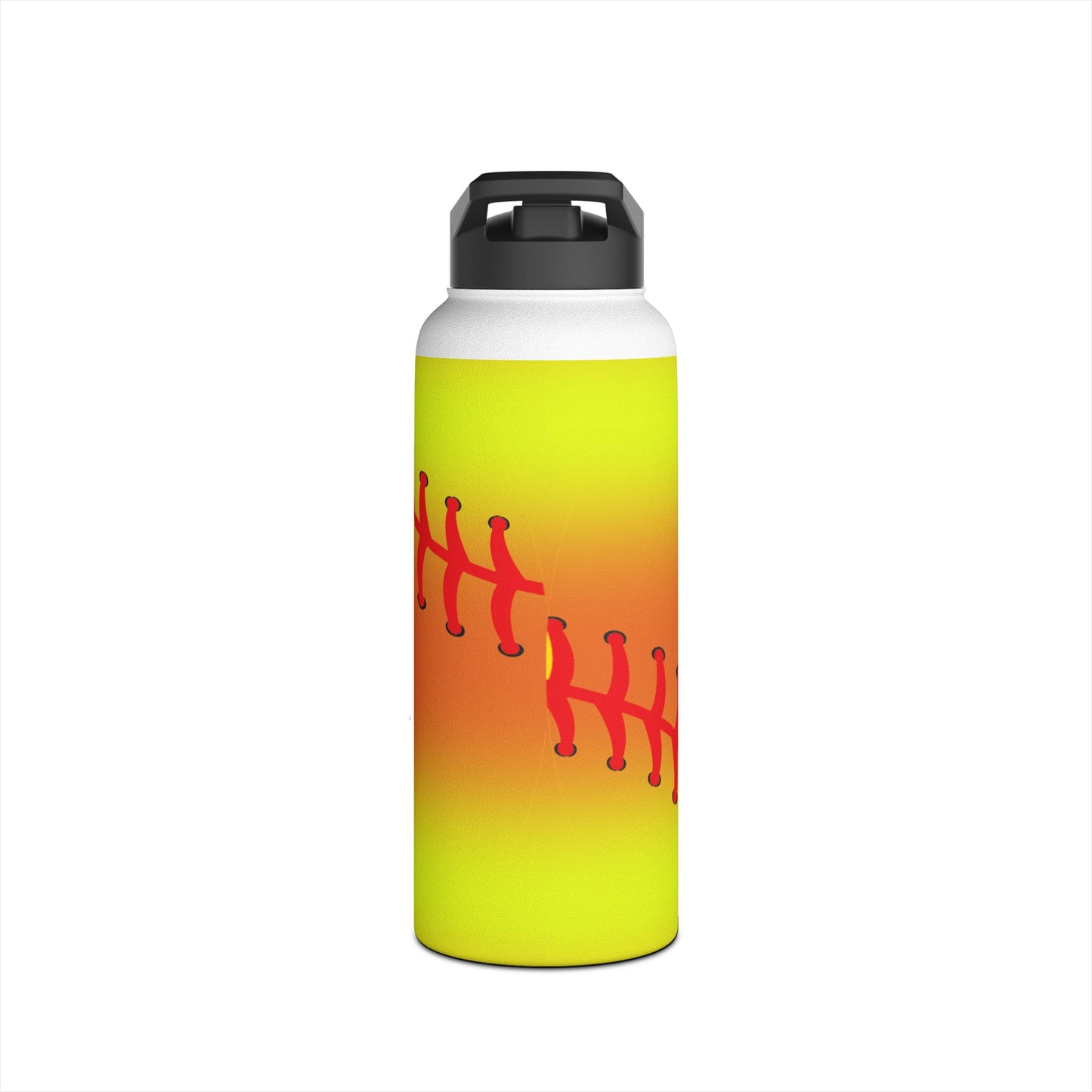 Softball-Themed Stainless Steel Water Bottle - Play Responsibly