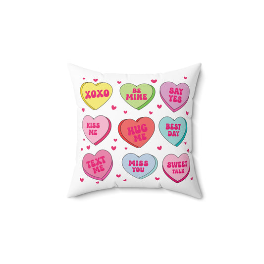 Candy Heart's Throw Pillow