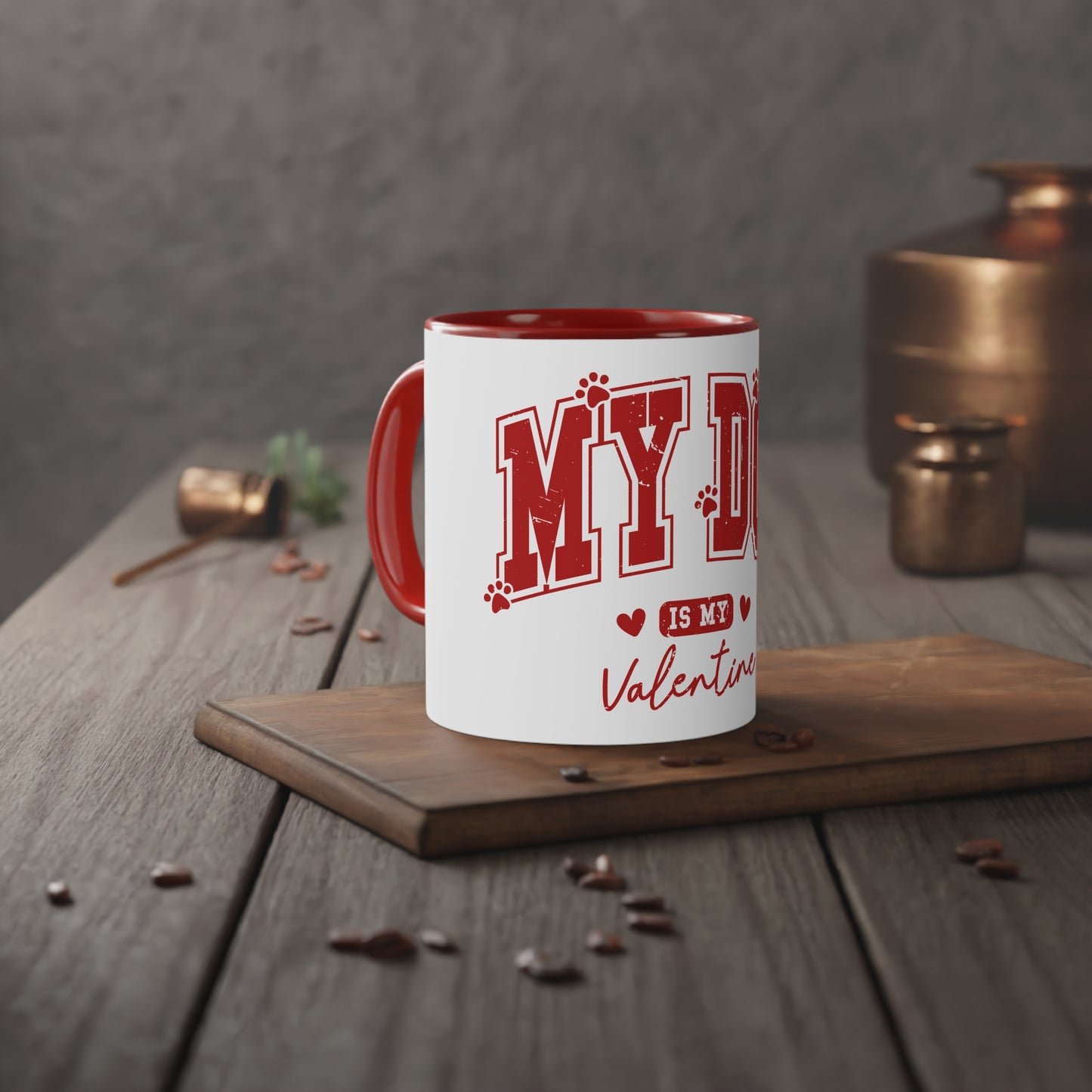 My Dog is my Valentine Accent Mug, 11oz