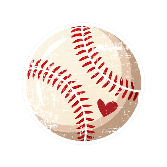 Vintage Baseball Heart Kiss-Cut Stickers for Sports Lovers