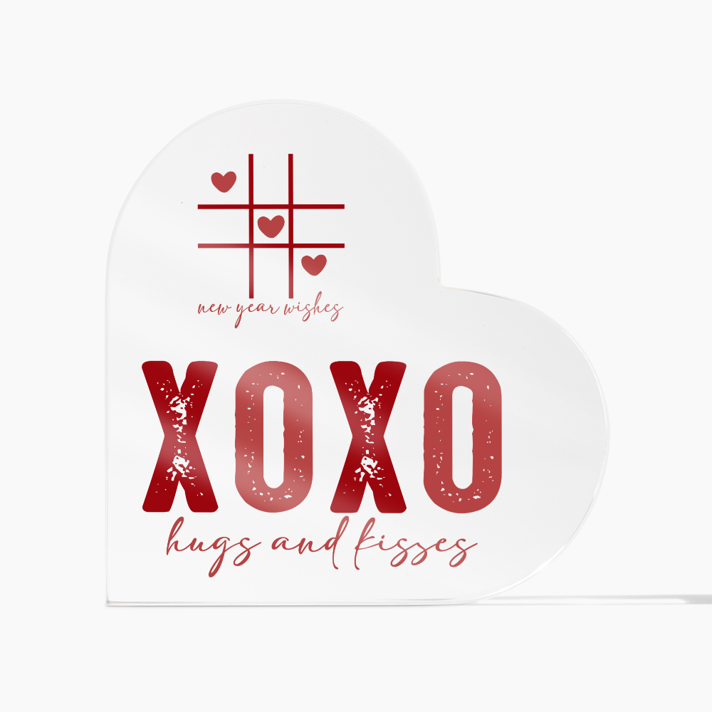 XOXO Hugs and Kisses Heart Acrylic