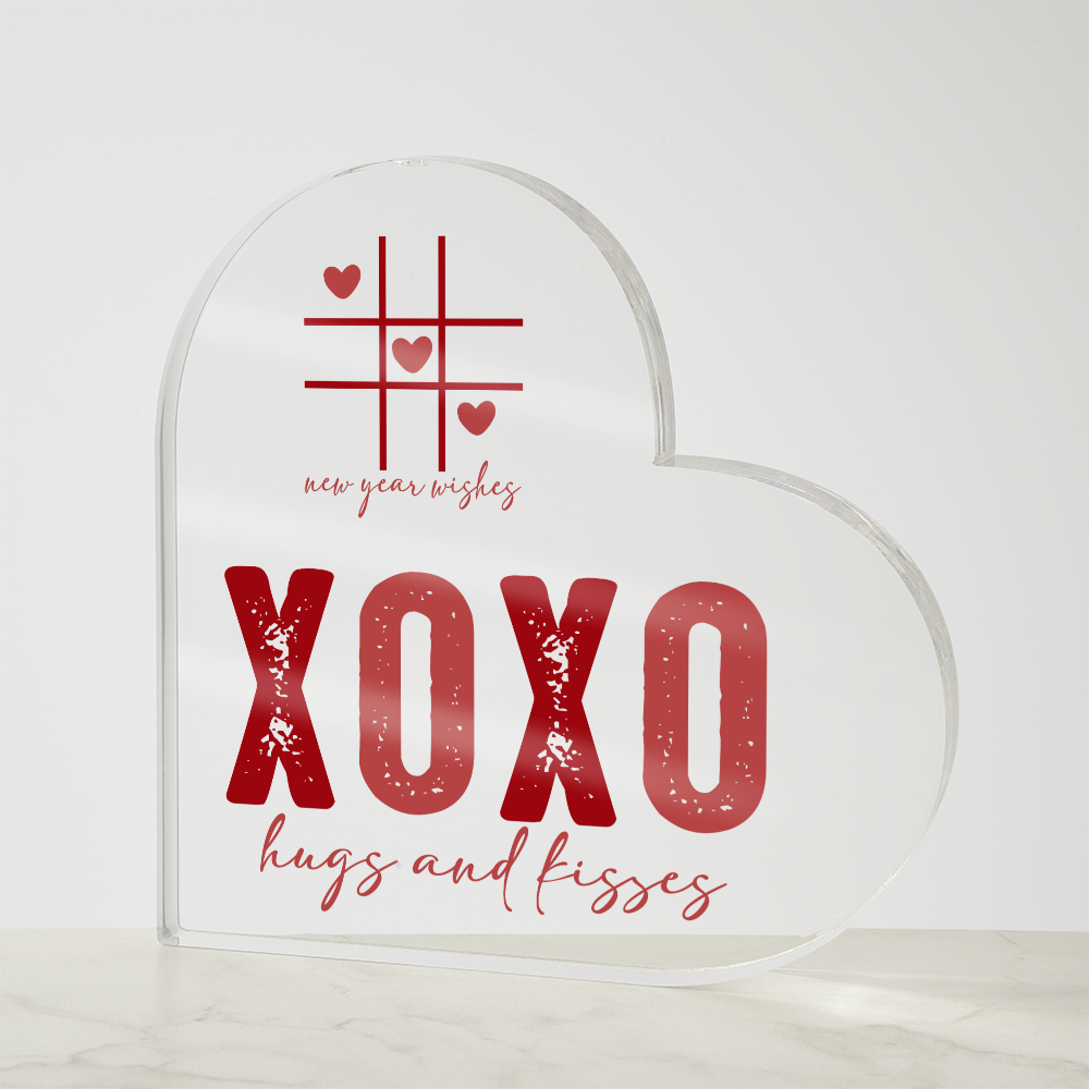 XOXO Hugs and Kisses Heart Acrylic